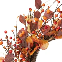 Glitzhome® 22" Fall Eucalyptus Berry Wreath