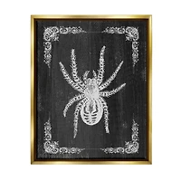 Stupell Industries Black & White Spider Framed Floater Canvas Wall Art