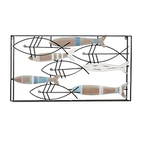 Black Metal Coastal Wall Decor 21" x 39" x 2"