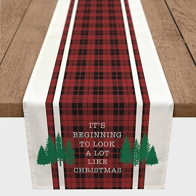 72" Look Like Christmas Plaid Table Runner