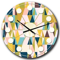 Designart 'Triangular Retro Design I Mid-Century Modern Wall Clock