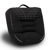 Mind Reader Air-Cloud Booster Seat Cushion for Office, Car, Wheelchair, Support Pillow with Carry Handle, Black