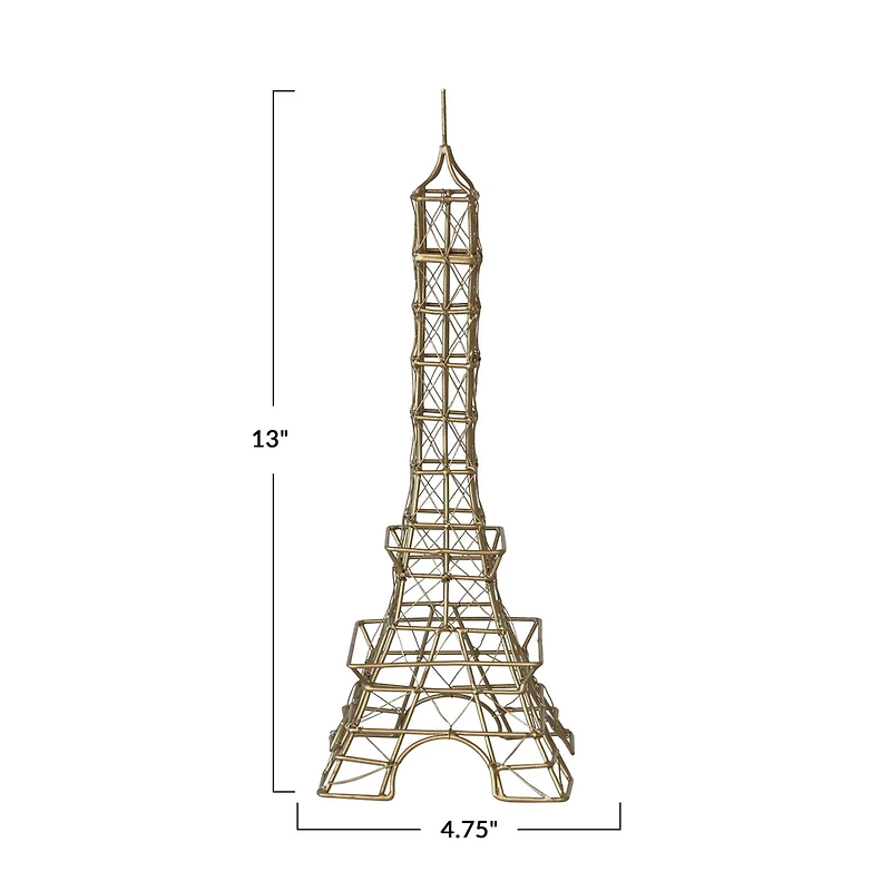 Hello Honey® 13" Antique Brass Decorative Wire Eiffel Tower