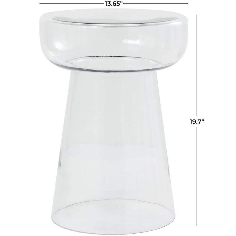 20" Glass Modern Side End Accent Table