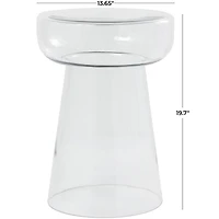 20" Glass Modern Side End Accent Table