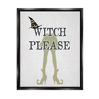 Stupell Industries Witch Please Funny Phrase Framed Floater Canvas Wall Art