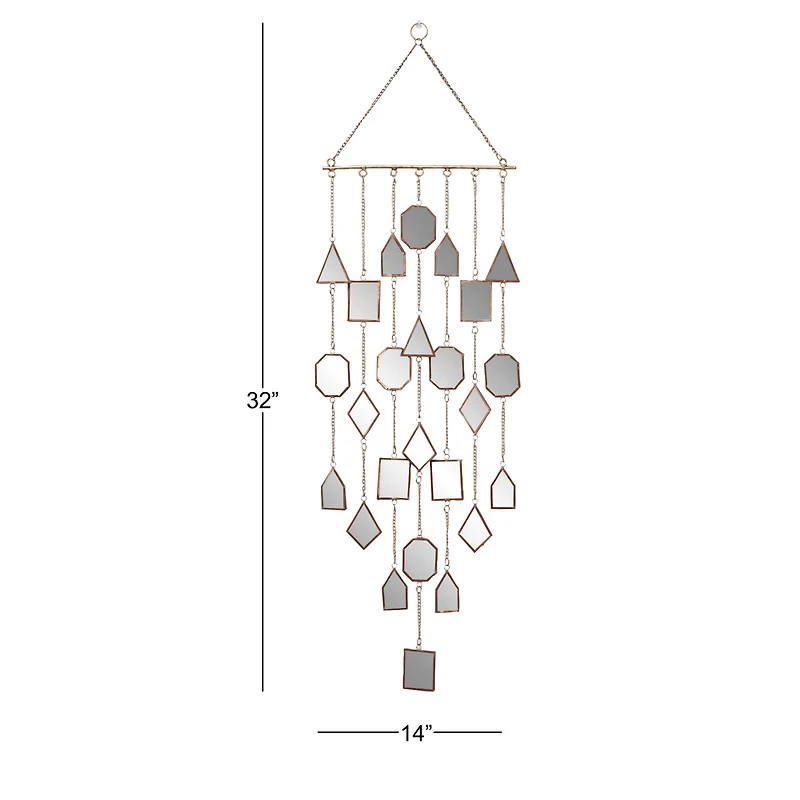 The Novogratz 32" Brown Metal Eclectic Mirror Wind Chime