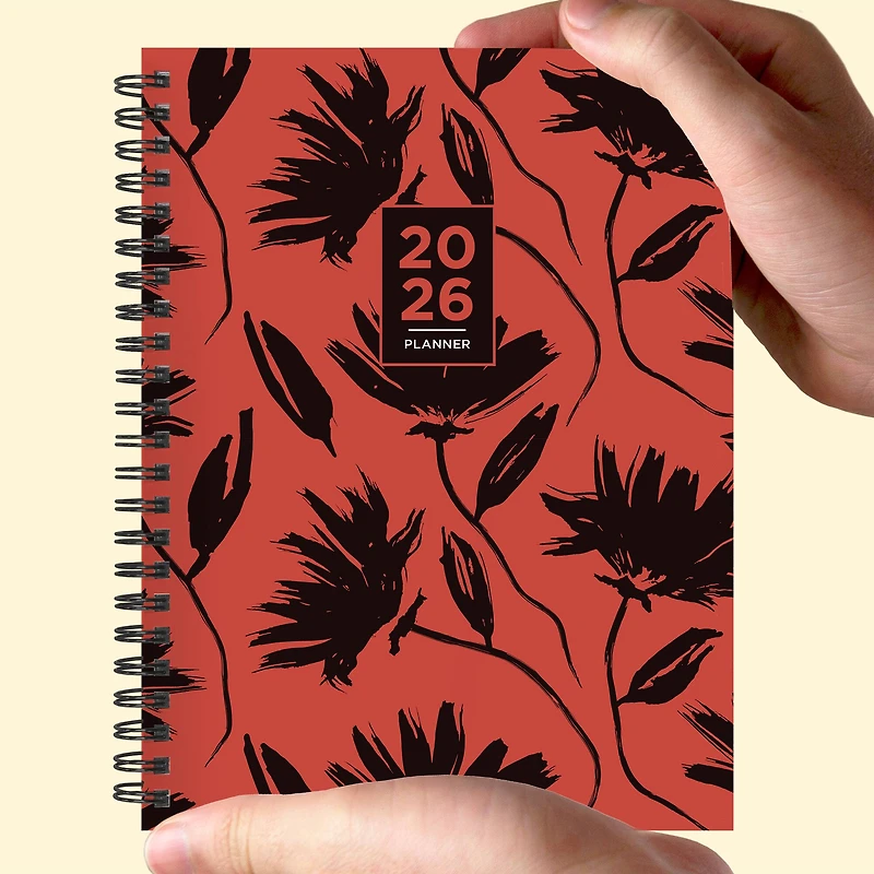 2026 Electric Red Medium Weekly Monthly Planner