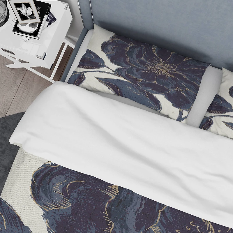 Designart 'Dark Rose Gilded Gold' Shabby Bedding Set