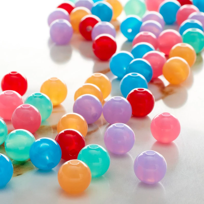 Mixed Jelly Craft Beads, 10mm by Bead Landing™
