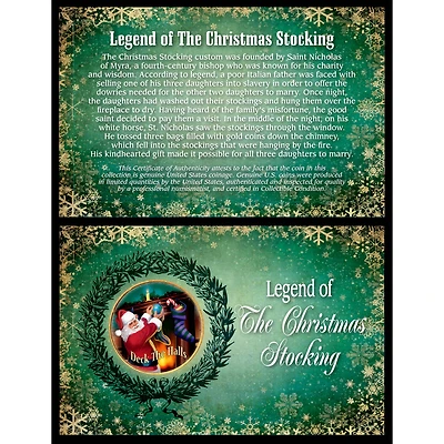 The Legend of the Christmas Stocking JFK Half Dollar Colorized Coin