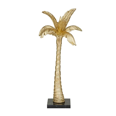 The Novogratz Gold Polystone Coastal Nature Sculpture, 9" x 7" x 20"