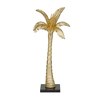 The Novogratz Gold Polystone Coastal Nature Sculpture, 9" x 7" x 20"