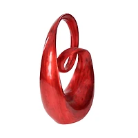24" Red Swirl Contemporary Sculpture