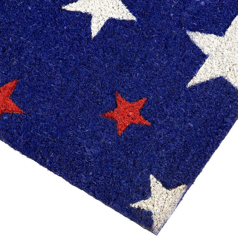Patriotic Red, White & Blue Star Outdoor Doormat