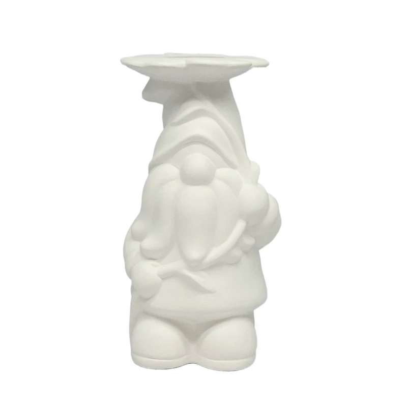7" DIY Ceramic Gnome with Flower Vase by Make Market®