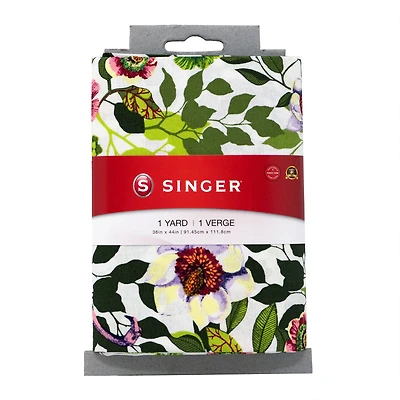 SINGER Light Flamingo & Flowers Print Ringspun Cotton Fabric