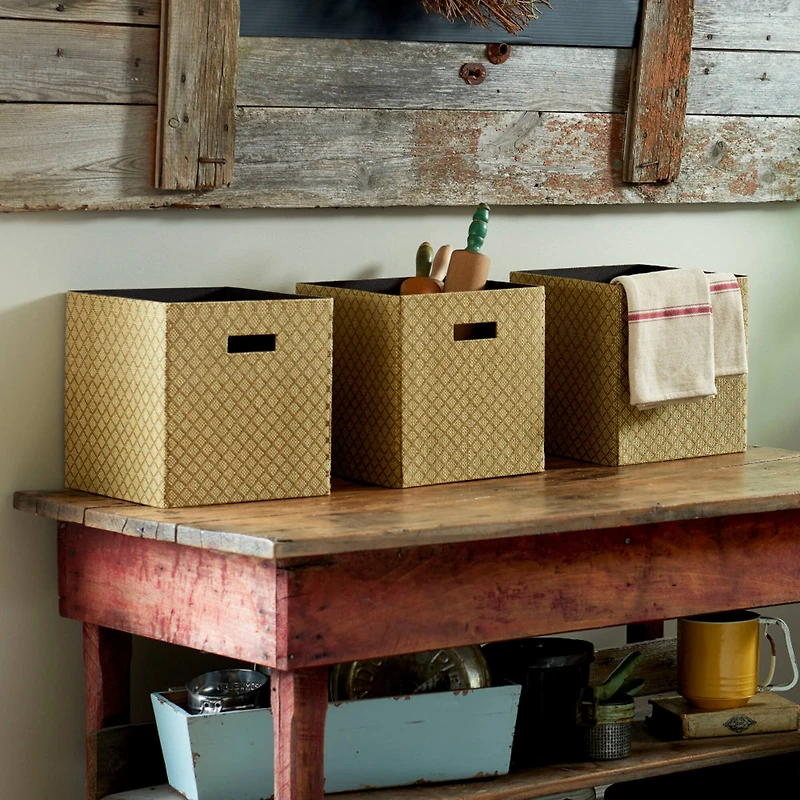 Household Essentials Woven Paper Storage Cube Basket Set