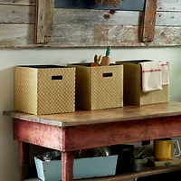 Household Essentials Woven Paper Storage Cube Basket Set