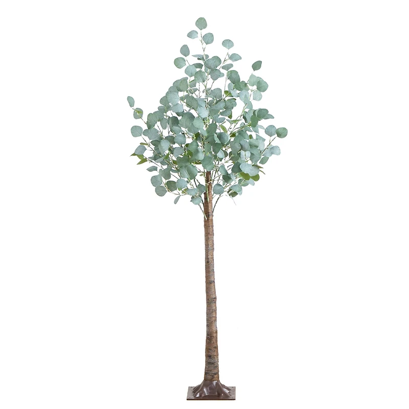 5ft. Pre-Lit Artificial Eucalyptus Tree with Warm White LED Lights