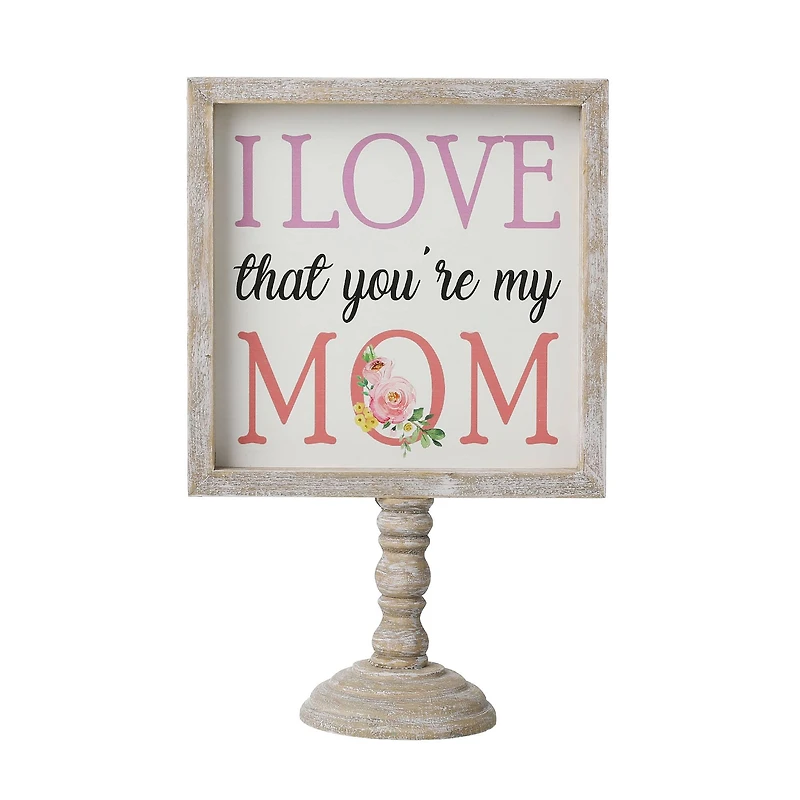 Glitzhome® 11.5" Wood Mother's Day Table Décor