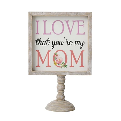 Glitzhome® 11.5" Wood Mother's Day Table Décor