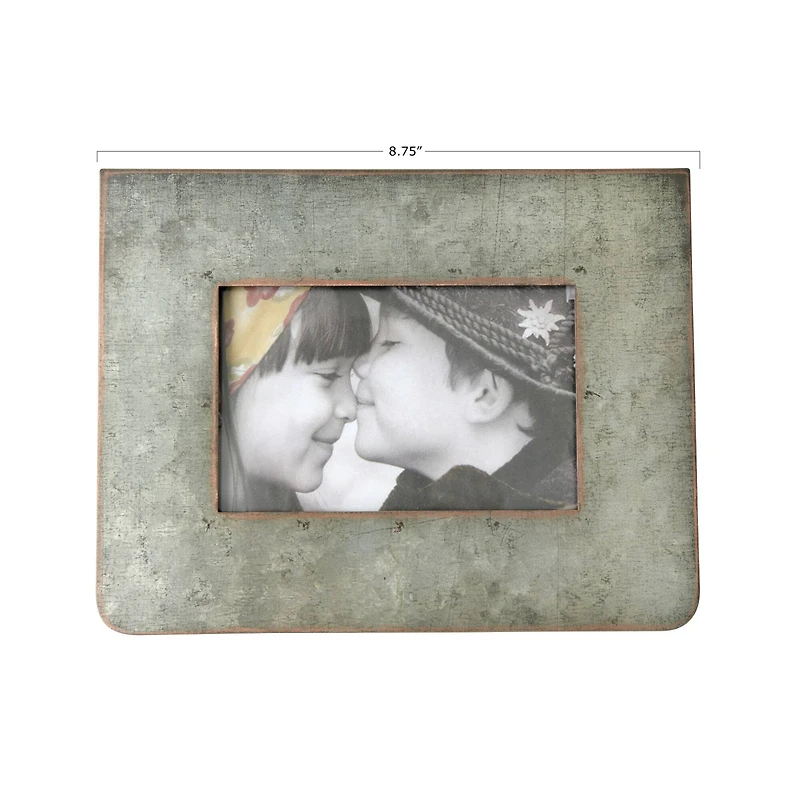 Hello Honey® Galvanized 2-Sided Horizontal 3" x 5" Standing Picture Frame