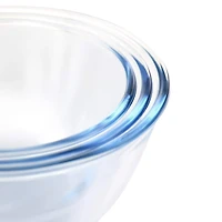 Martha Stewart Mint Borosilicate Glass Prep Bowl Set with Plastic Lids