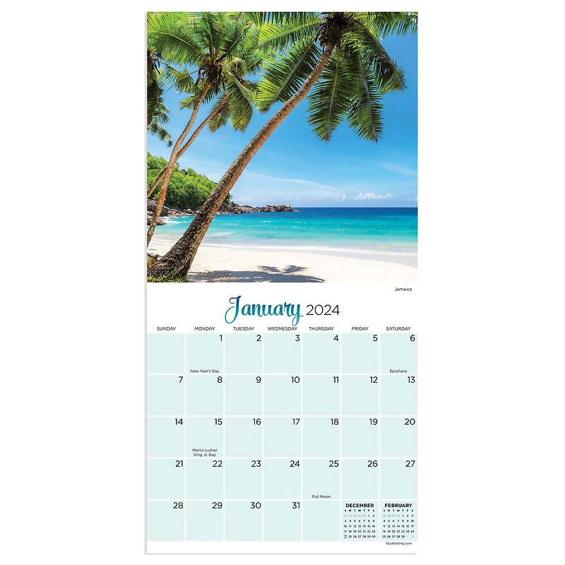 TF Publishing 2024 Tropical Beaches Mini Calendar