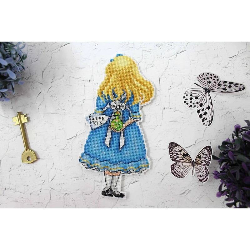 MP Studia Alice with Key Plastic Canvas Counted Cross Stitch Kit