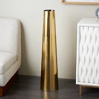 3ft. Gold Stainless Steel Metal Minimalistic Tall Floor Cone Vase