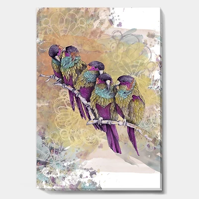 Designart - Purple Parrots