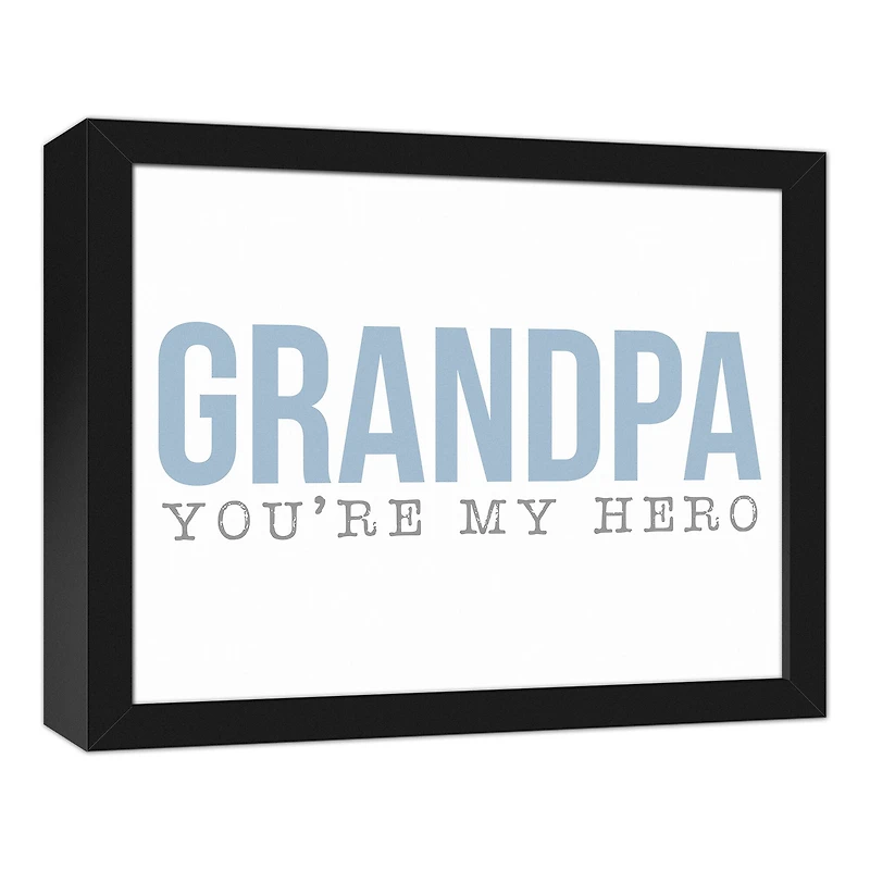 Hero Grandpa Black Framed Canvas