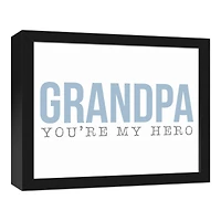 Hero Grandpa Black Framed Canvas