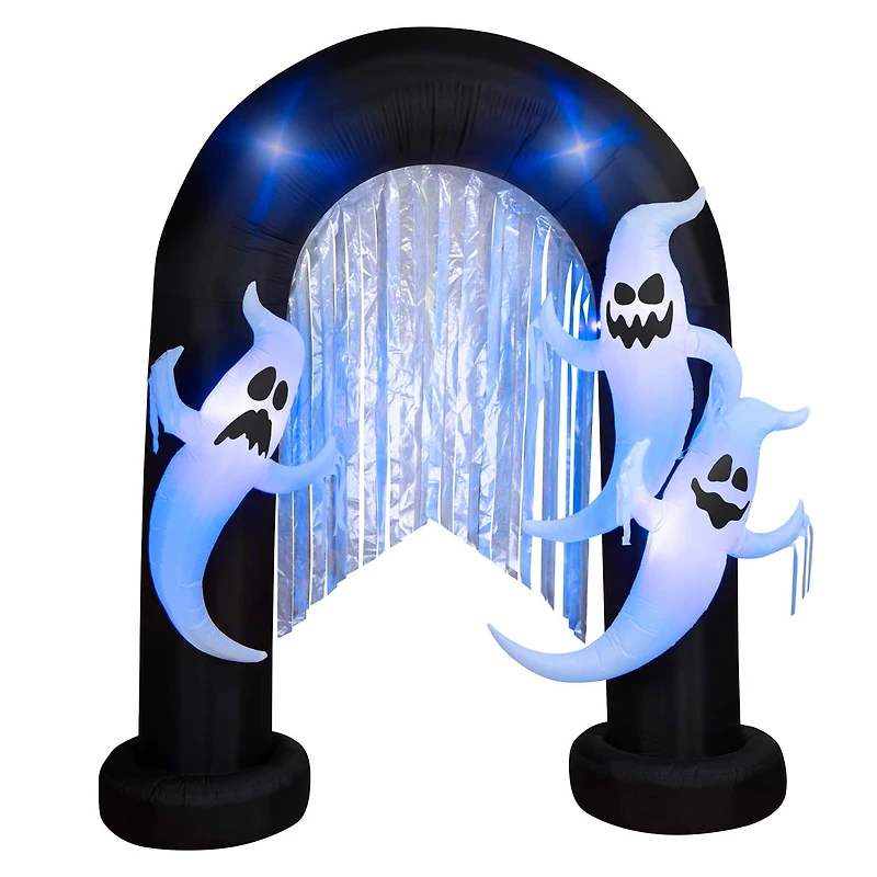 9ft. Airblown® Halloween Inflatable Ghost Archway with Flickering Black Lights & Metallic Streamers