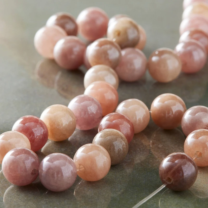 Electroplated Sunstone Round Beads, 8mm by Bead Landing™