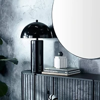 Black Metal Contemporary Table Lamp, 14" x 14" x 22"