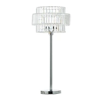 Silver Iron Contemporary Table Lamp, 30" x 13" x 13"