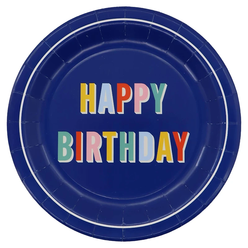 9" Blue Happy Birthday Paper Plates, 10ct. by Celebrate It™