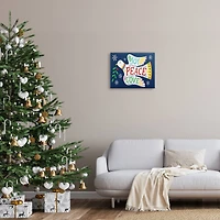 Stupell Industries Joy Peace Love Dove Holly Sprig Canvas Wall Art