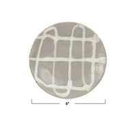 Hello Honey® 6" Gray & White Reactive Glaze Stoneware Plate, 6ct.
