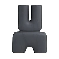 The Novogratz 15" Black Ceramic U-Shaped Abstract Vase