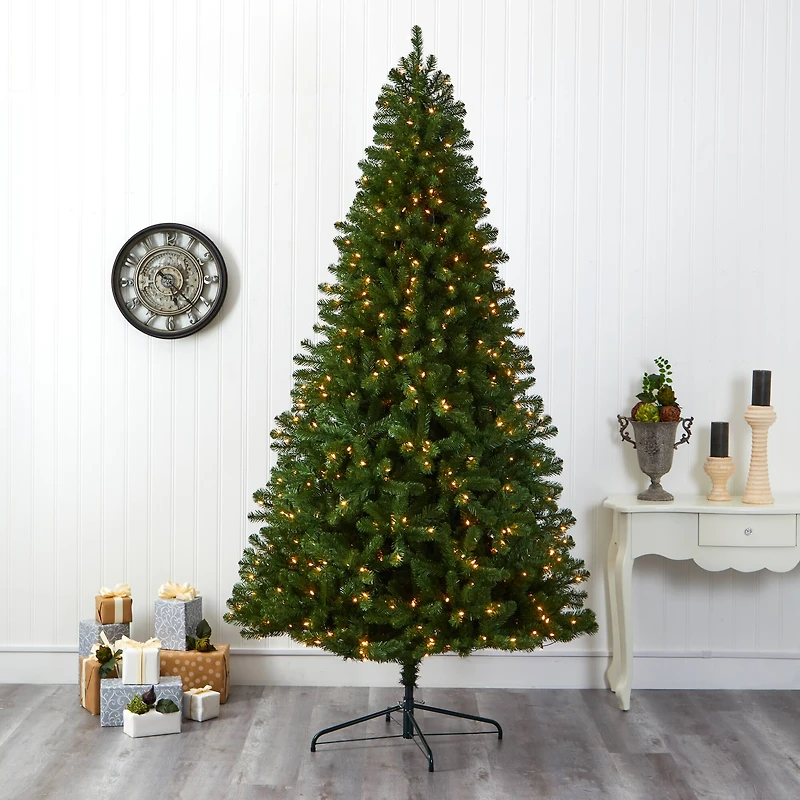 9ft. Pre-Lit Virginia Fir Artificial Christmas Tree, Clear Lights