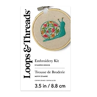 3.5" Snail Stamped Design Embroidery Kit with Hoop by Loops & Threads®