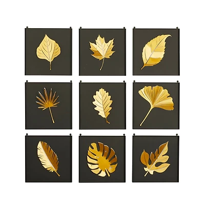 12.5" Gold Metal Contemporary Wall Décor Set
