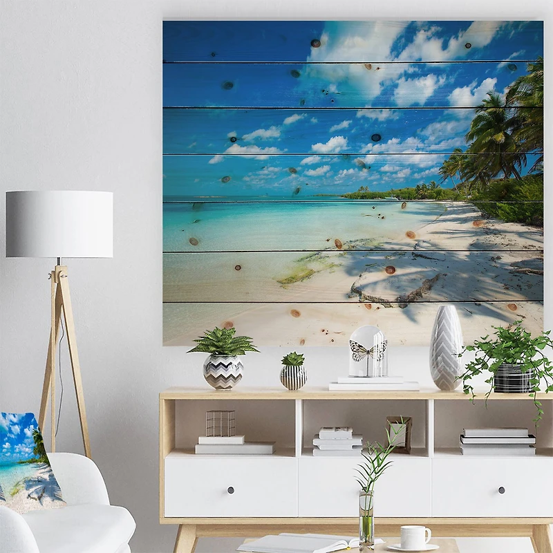 Designart - Tropical Beach with Palm Shadows