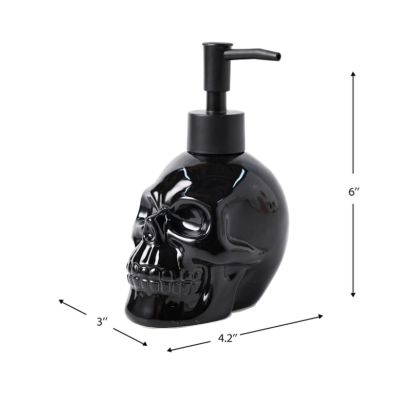 8.25oz. Black Ceramic Skull Hand Soap Dispenser by Ashland®