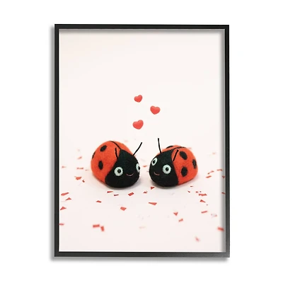 Stupell Industries Ladybugs Valentine's Hearts Framed Giclee Art