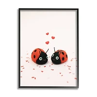 Stupell Industries Ladybugs Valentine's Hearts Framed Giclee Art