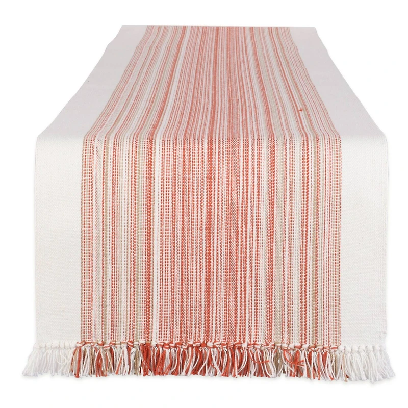 DII® 108" Pimento Striped Fringed Table Runner